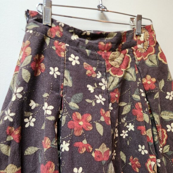Brown floral high waist skirt / S - Picture 4 of 7